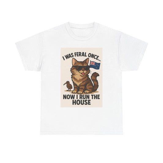 Whimsical Cat Tee - "I Was Feral Once... Now I Run the House" Shirt, Funny Cat Lover Gift, Pet Owner Humor, Unisex Cotton T-Shirt, [...]